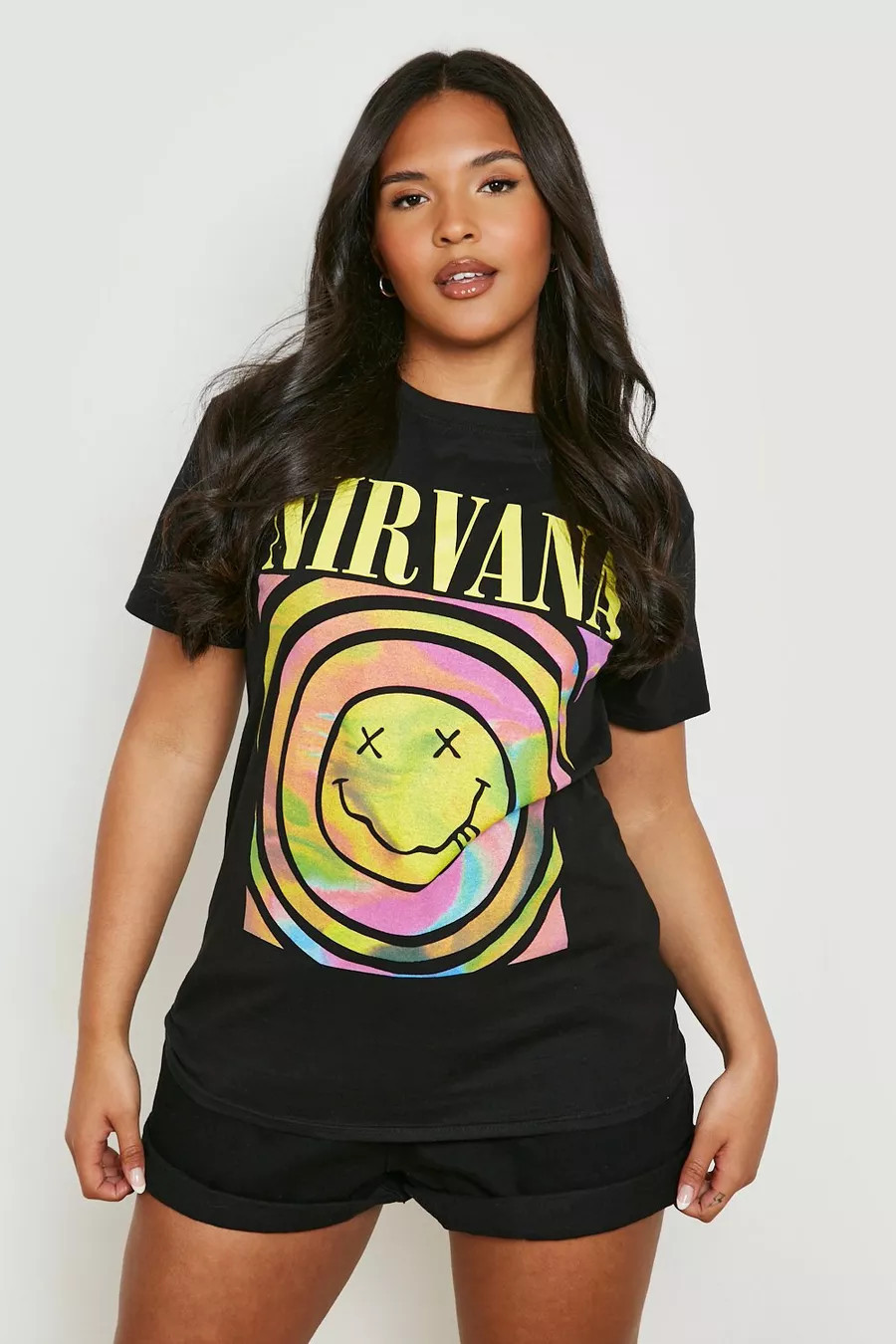 Plus Nirvana Smiley Band T-shirt | Boohoo.com (NL)