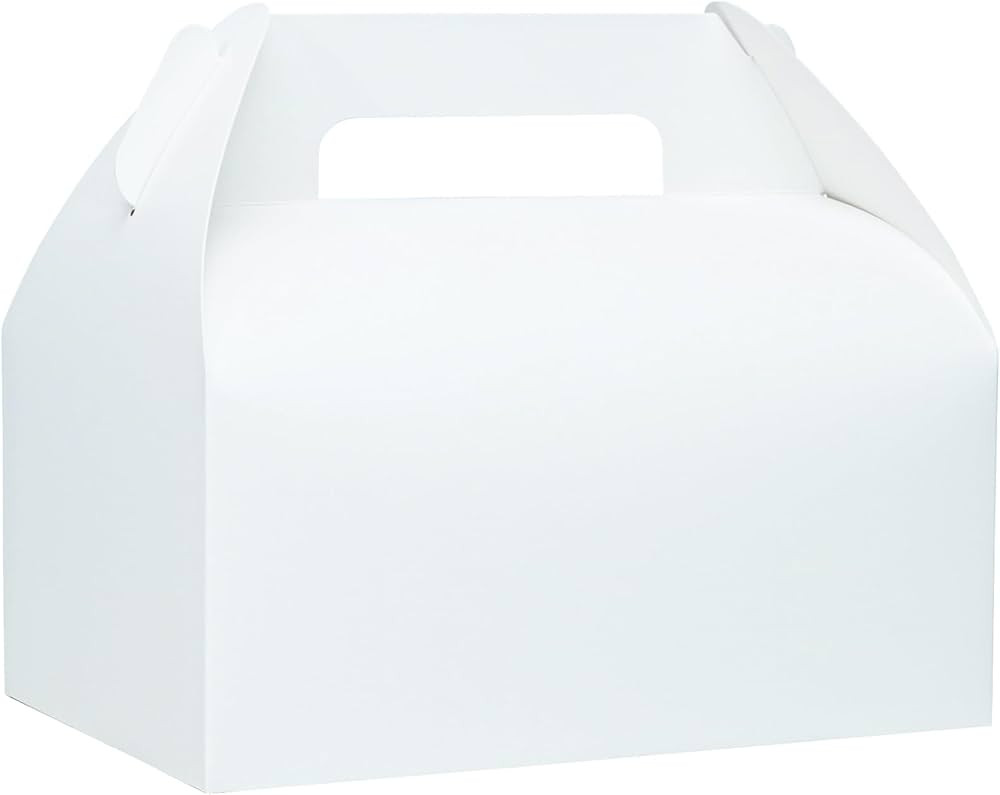 UnicoPak 30 Pcs 9x6x6 Large Gable Boxes White Gift Boxes with Handles Bakery Boxes Treat Boxes Pa... | Amazon (US)
