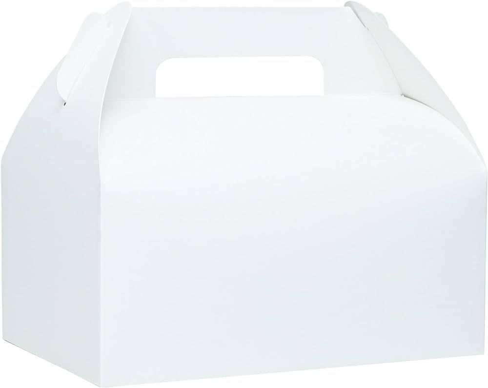 30 Pcs 9x6x6 Large Gable Boxes White Gift Boxes with Handles Bakery Boxes Treat Boxes Paper Lunch... | Amazon (US)