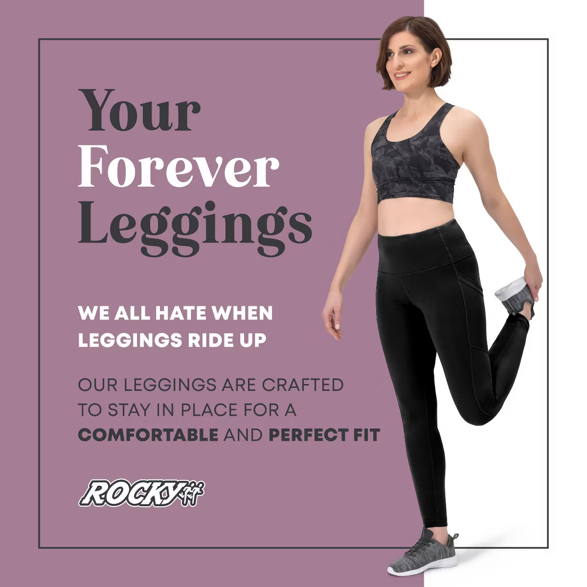 ROCKY High Waisted Yoga Leggings, 22" inseam - CAPRI, Workout Running Activewear Tummy Control Le... | Target