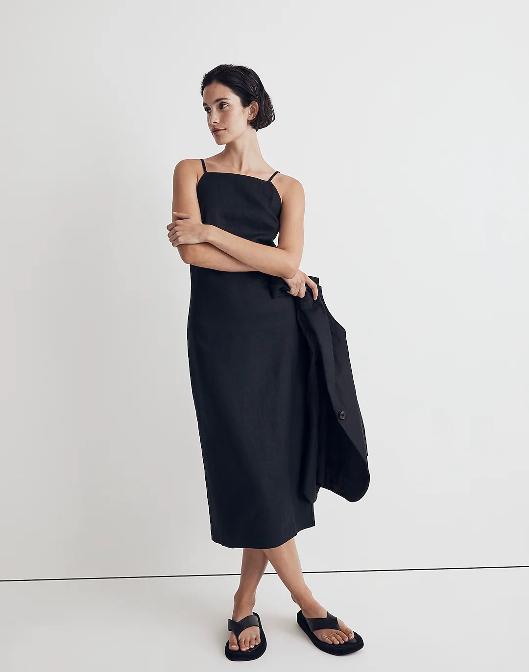 Goldie Midi Slip Dress in 100% Linen | Madewell