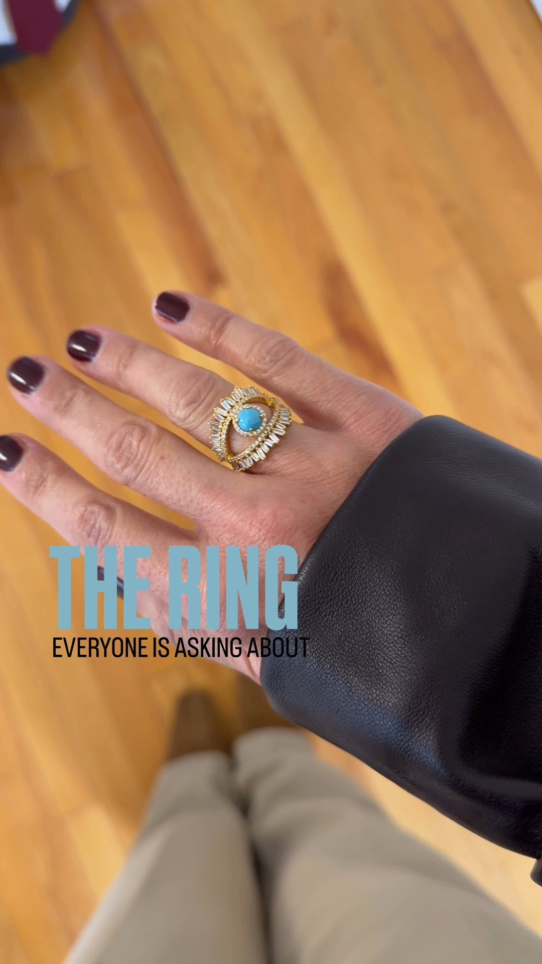 This ring with turquoise detail is amazing quality!
Nail polish burgundy oxblood color is called elderberry. Great staying power and clean nail polish

#LTKWedding #LTKOver40 #LTKWorkwear