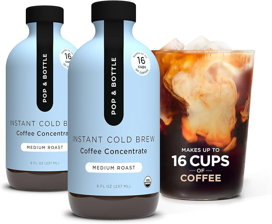 Pop & Bottle Coffee Concentrate - Organic Cold Brew Concentrate Liquid, Instant Iced Coffee, Dair... | Amazon (US)