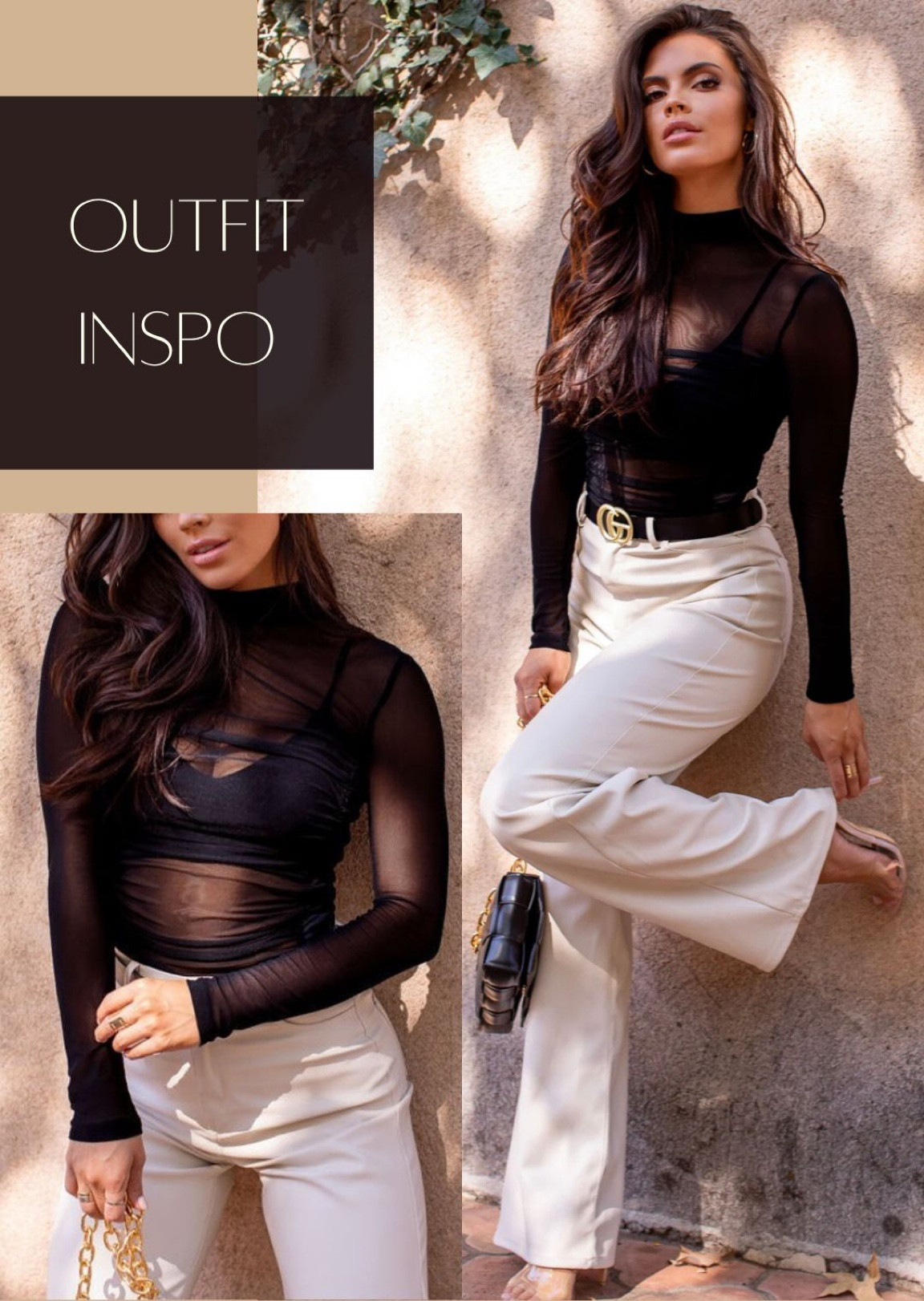 Shop Priceless Fall & Winter Outfit Inspo 

Black mesh top. Mesh bodysuit. Trendy outfit. Chain purse. Wide leg pants. Quilted purse. 

#LTKsalealert #LTKSeasonal #LTKunder100