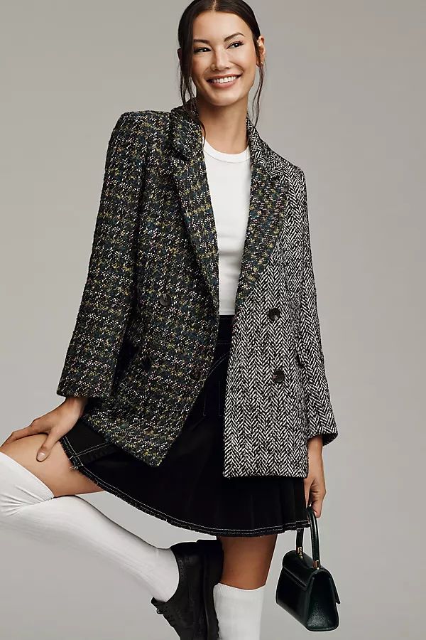 Driftwood Relaxed Plaid Mix Blazer | Anthropologie (US)