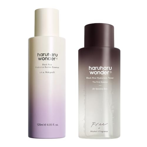 haruharu Wonder Black Rice probiotics Barrier Essence & Black Rice Hyaluronic Toner for Sensitive... | Amazon (US)