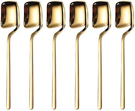 Coffee Spoons, 5.6 Inches Teaspoons, 18/10 Stainless Steel Tiny Spoon Small Spoons Gold Tea spoons E | Amazon (US)