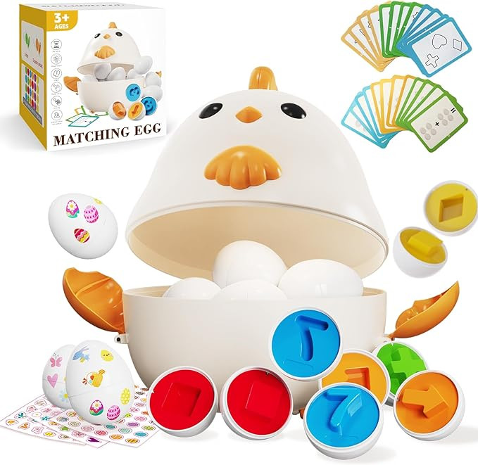 Matching Eggs Easter Eggs Toys Shape and Color Recognition Sorter Puzzle Toddler Sensory Toys for... | Amazon (US)