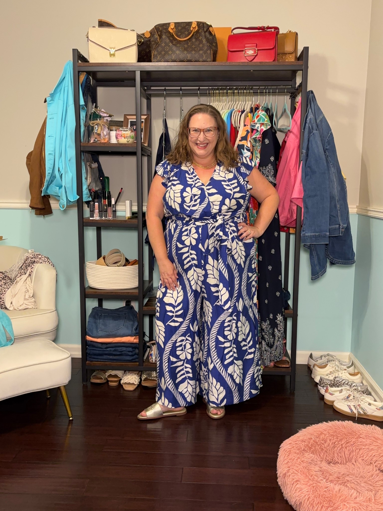 I’m wearing the jumpsuit in the size 18/20, so I’d say it runs tts. I did hem the pants 3.25 inches so I could wear it with flats. 

#LTKMidsize #LTKPlusSize #LTKOver40