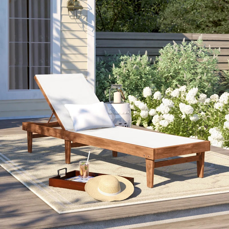 Nevels Outdoor Acacia Chaise Lounge (Set of 2) | Wayfair North America