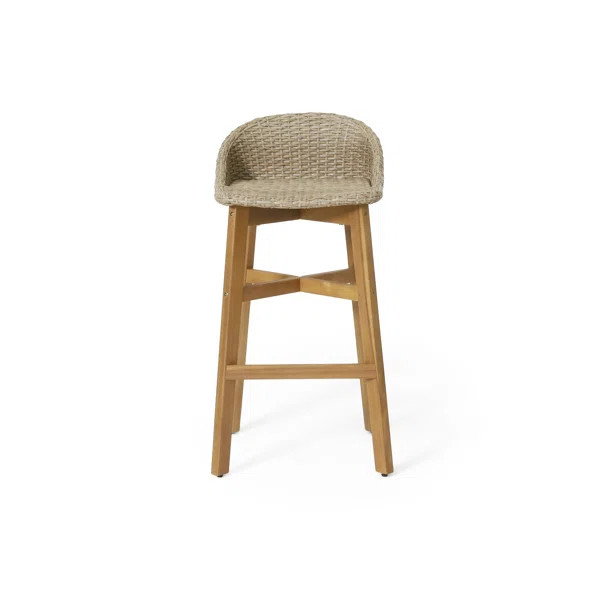Avani Wicker Outdoor 30'' Bar Stool (Set of 4) | Wayfair North America
