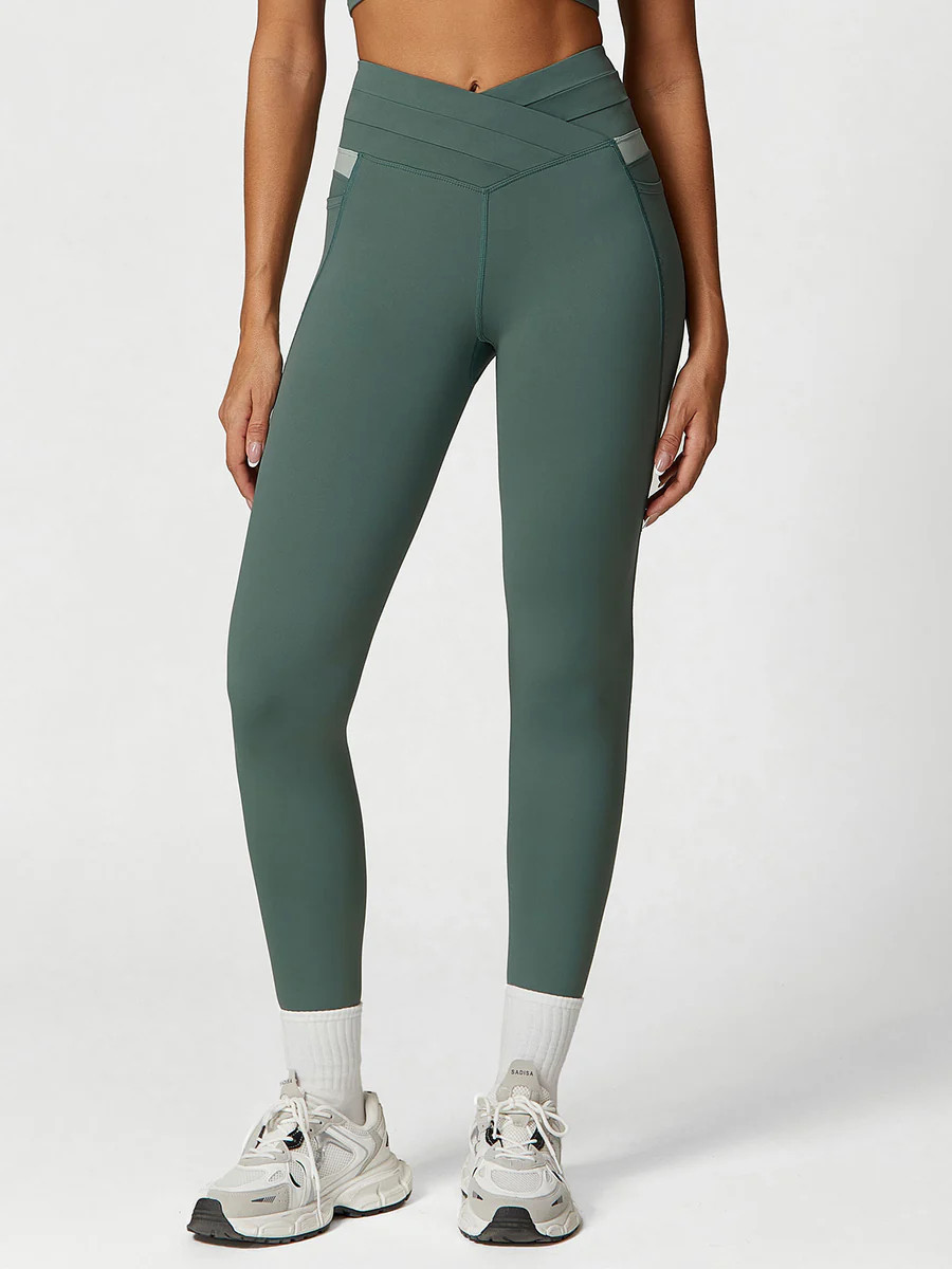 Sage Green High Waisted Pockets Leggings 26” & Reviews - Sage Green - Sustainable Yoga Bottoms ... | BERLOOK