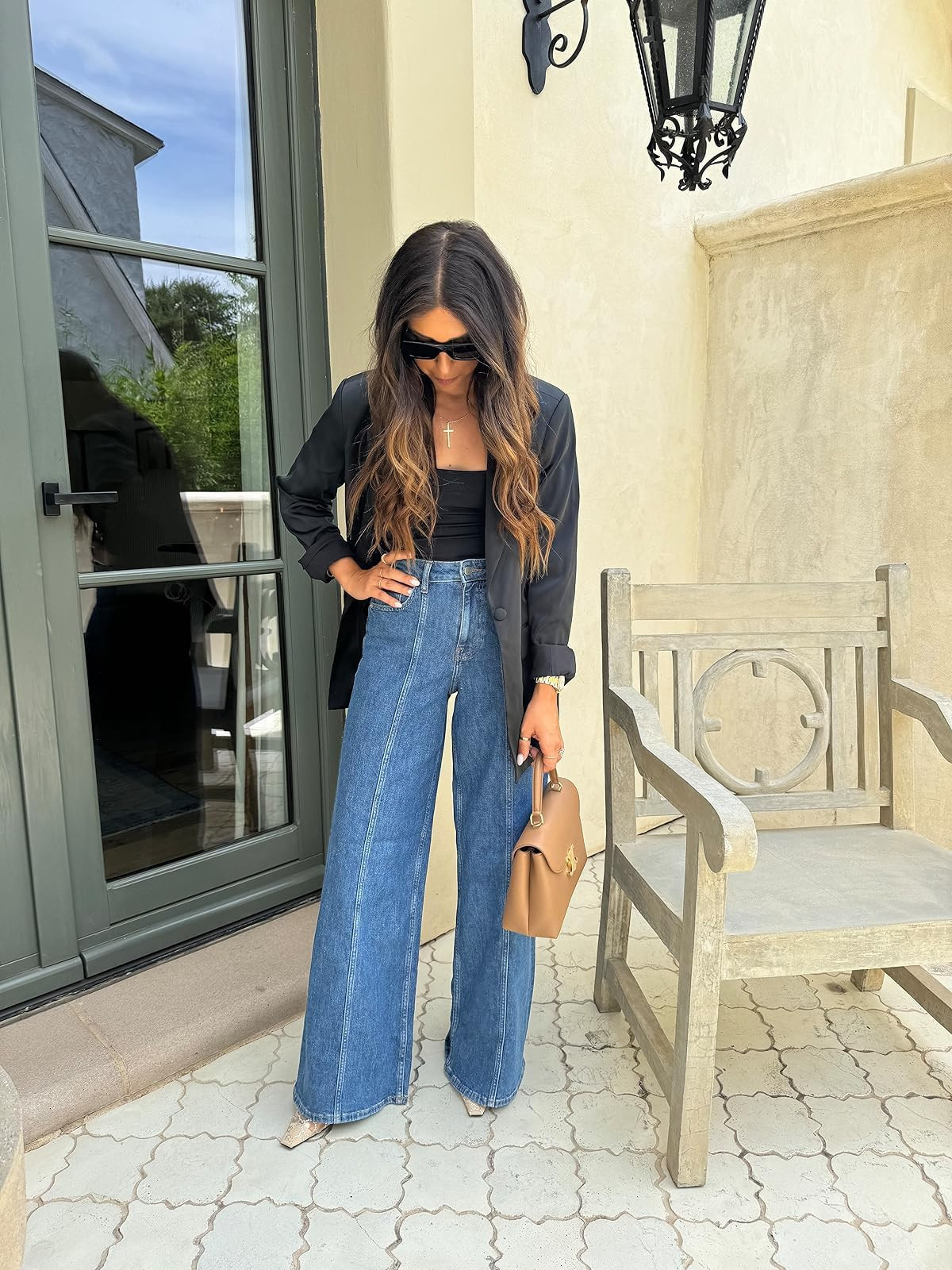 Blazer: black medium 
Jeans: indigo medium 

The pieces in this outfit are all great closet staples! The denim has a wide leg fit with the middle seam that is so flattering on!

denim, jeans, fall family outfit ideas, fall family photos, fall family fashion, jeans, fall style, amazon, amazon fashion, mom of 3, Nashville, Dede Raad, Dress Up Buttercup 

 #LTKFindsUnder50 #LTKFindsUnder100 #LTKStyleTip