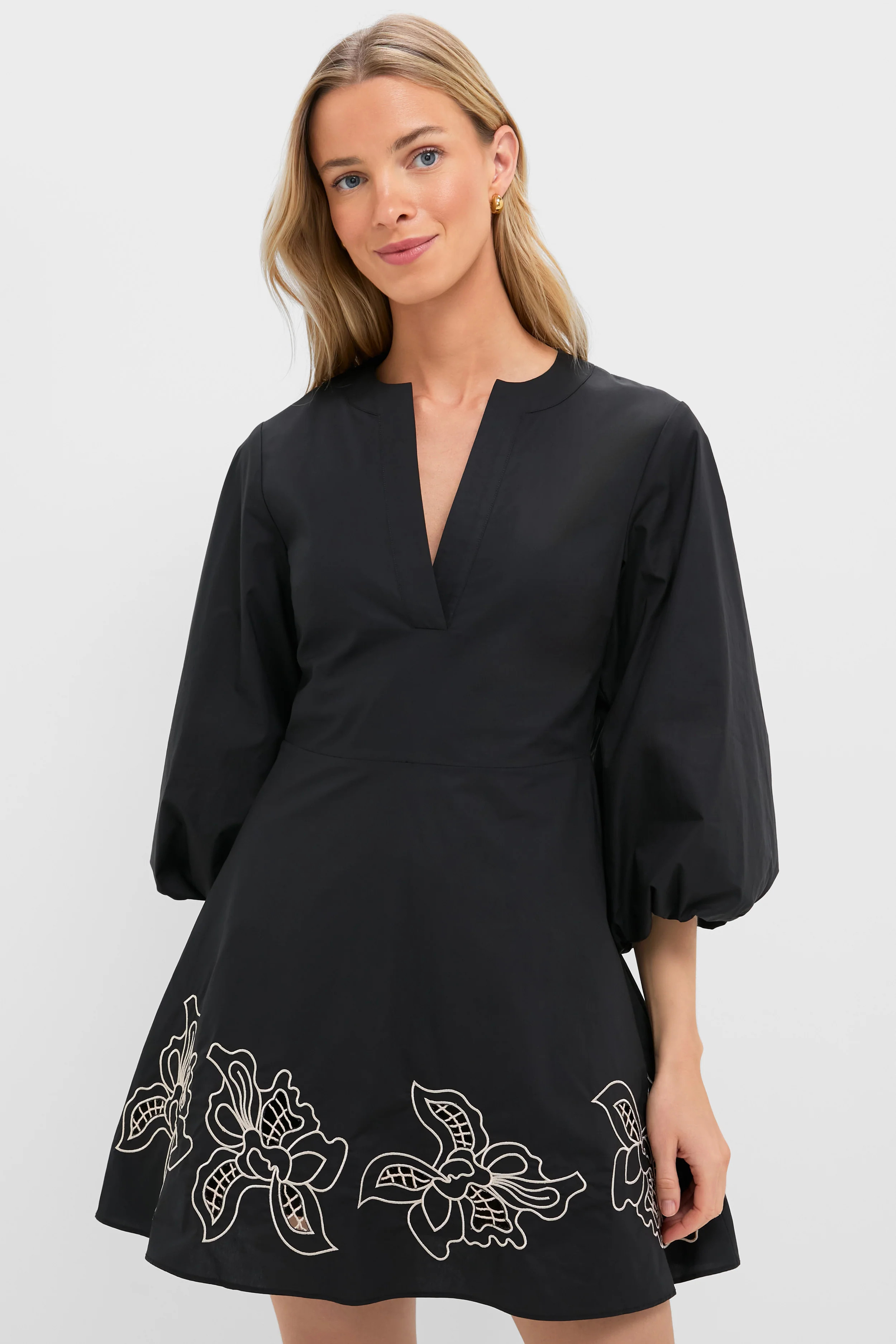 Black & Tan Embroidery Ellison Mini Dress | Tuckernuck (US)