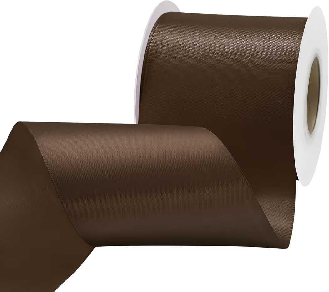 Brown Satin Ribbon 3 inch X 15 Yards Polyester Ribbon for Gift Wrapping Very Suitable for Wedding... | Amazon (US)