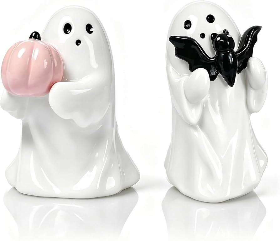 Ghost Figurine Decor 2Packs Small Halloween Ghost Statue Home Decorative | Amazon (US)