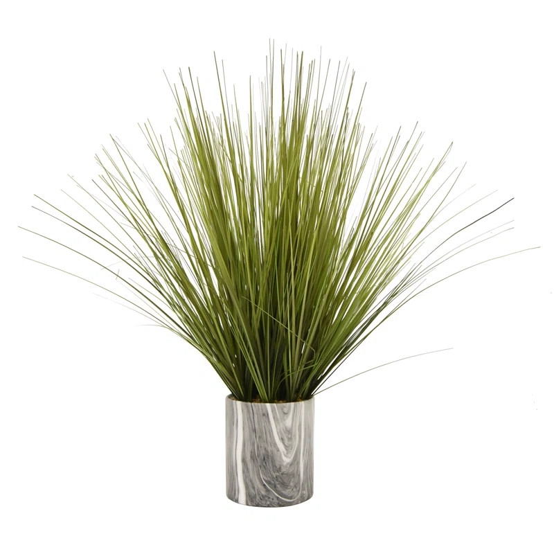 Faux Desktop Foliage Grass in Cylinder Pot | Wayfair North America