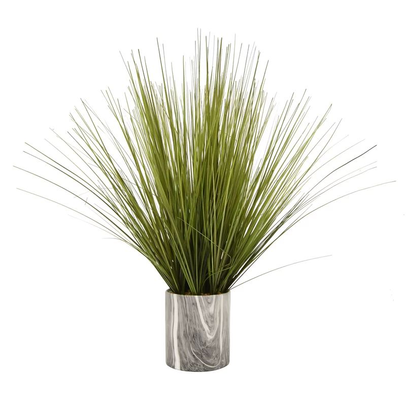 Faux Desktop Foliage Grass in Cylinder Pot | Wayfair North America