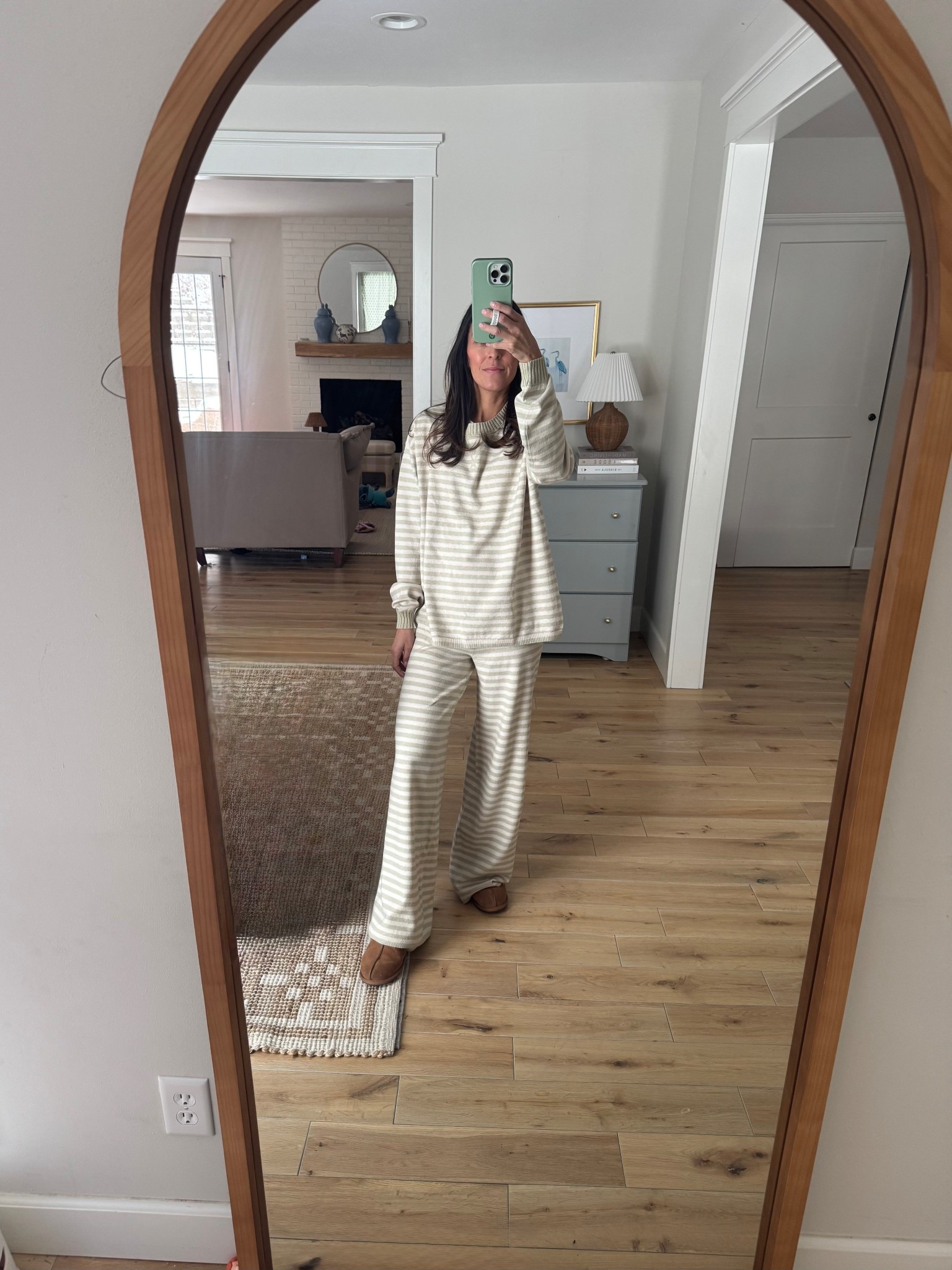 This is the cozy set of your dreams. 
Aerie set 
Wearing my true size xxs. Could also go up one size in sweater for a more oversized look 

Lounge set, petite style, striped set, lounge wear, sweat set

#LTKmomlife #LTKootd #LTKPetite