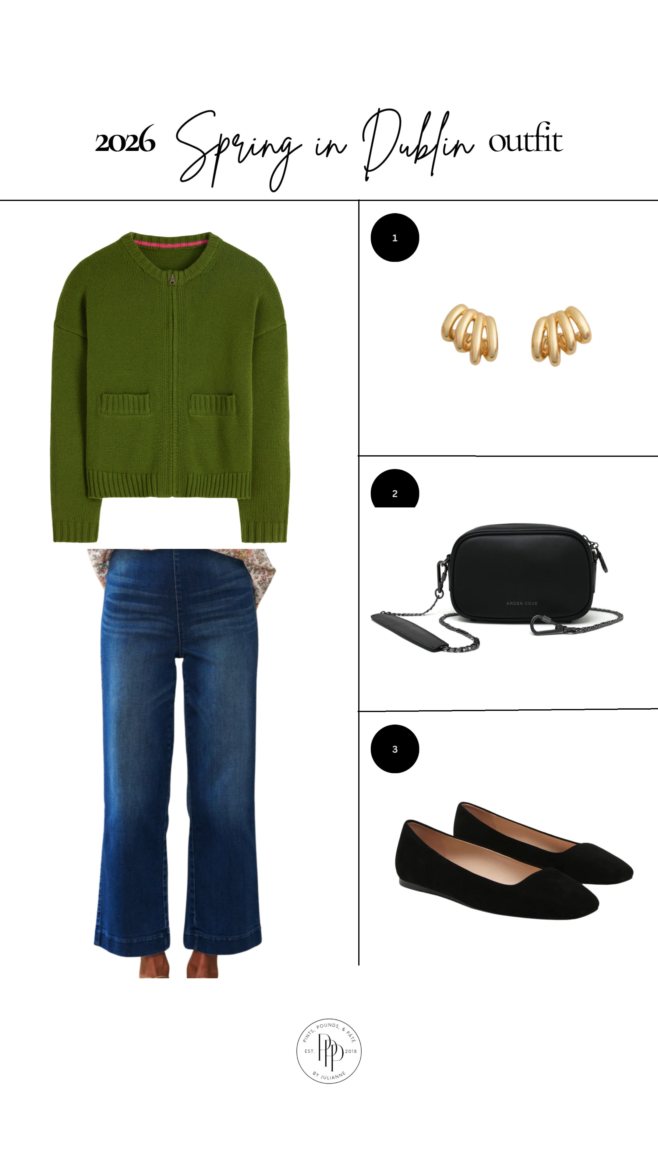 2026 spring in Dublin outfit 🇮🇪☘️Layers are key for that cool, breezy weather—this cozy cardigan + classic denim combo is comfy, effortless, and perfect for exploring the city!

spring, europe, travel, ireland, vacation, spring break 

 #LTKootd #LTKSaleAlert #LTKTravel