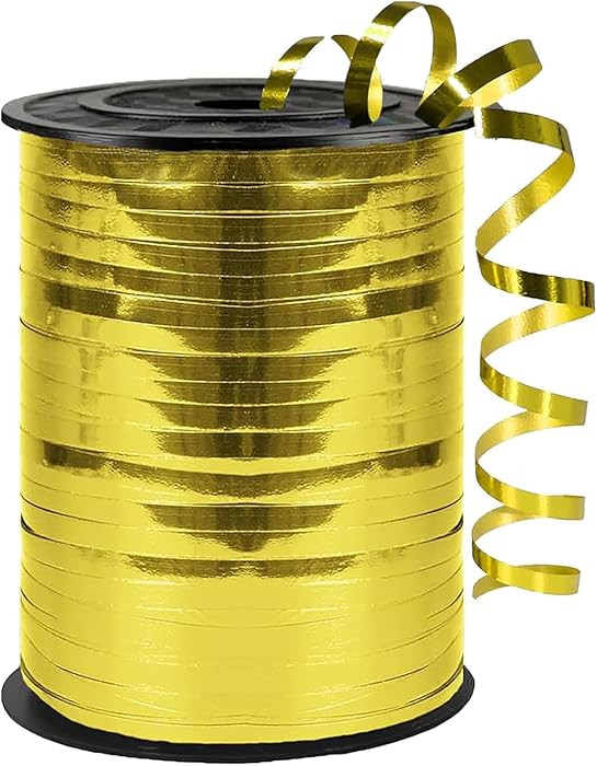 Premium Gold Curling Ribbon, 1/5" Wide x 500 Yards,for Gift Wrapping Balloon Ribbon, Balloon Stri... | Amazon (US)