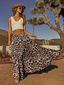 onlypuff Maxi Skirt for Women Boho Western Skirts High Waist Long Skirt with Pockets Fall Festiva... | Amazon (US)