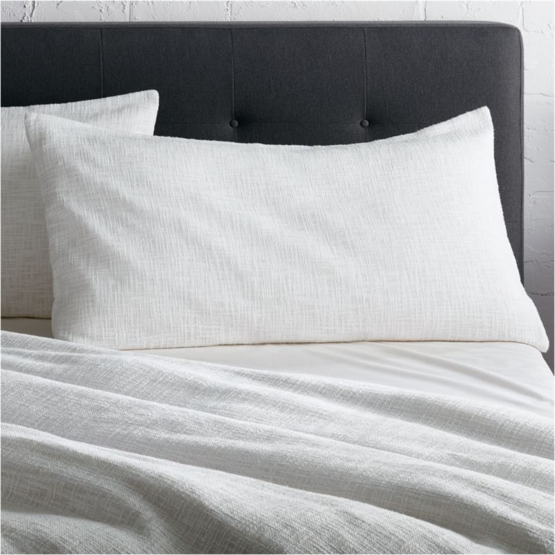 Lindstrom Cotton White King Sham + Reviews | Crate & Barrel | Crate & Barrel
