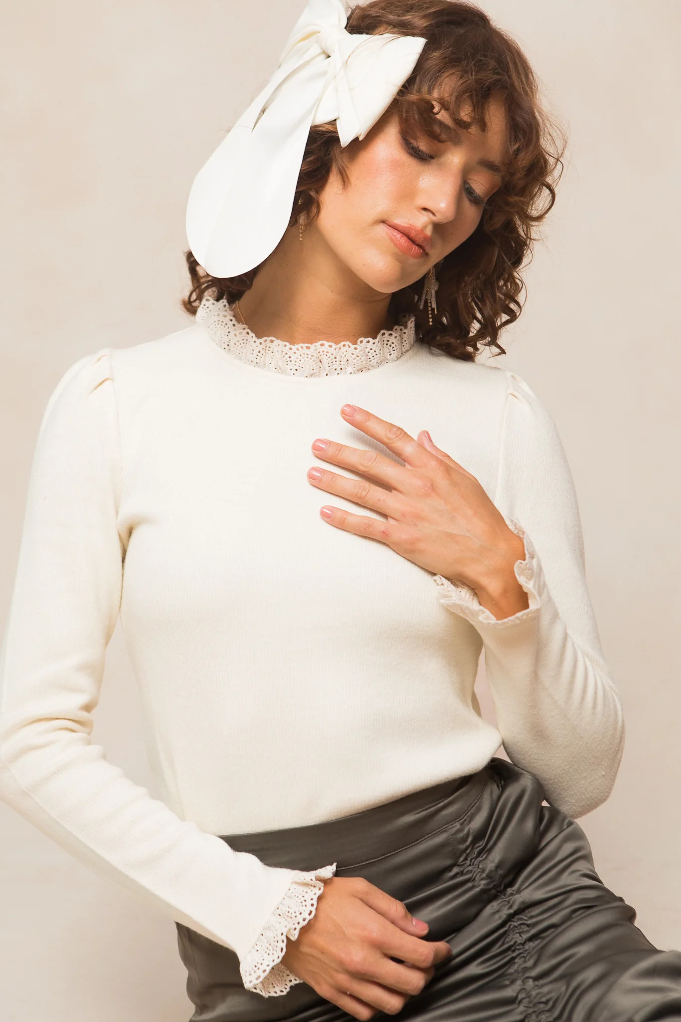 Jamie Top in Cream | Ivy City Co