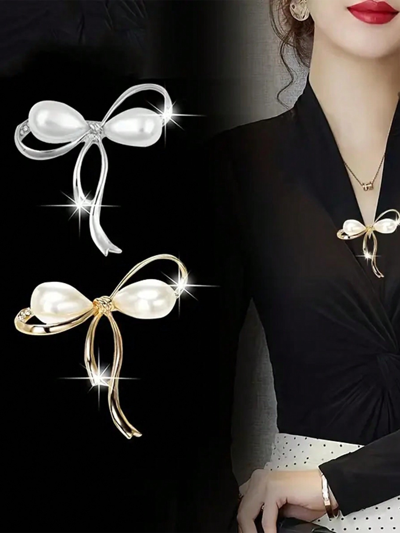 1pc Parelstrikbrochespeld, Praktisch accessoire voor sjaals, truien, blazers, pinnen die blootste... | SHEIN