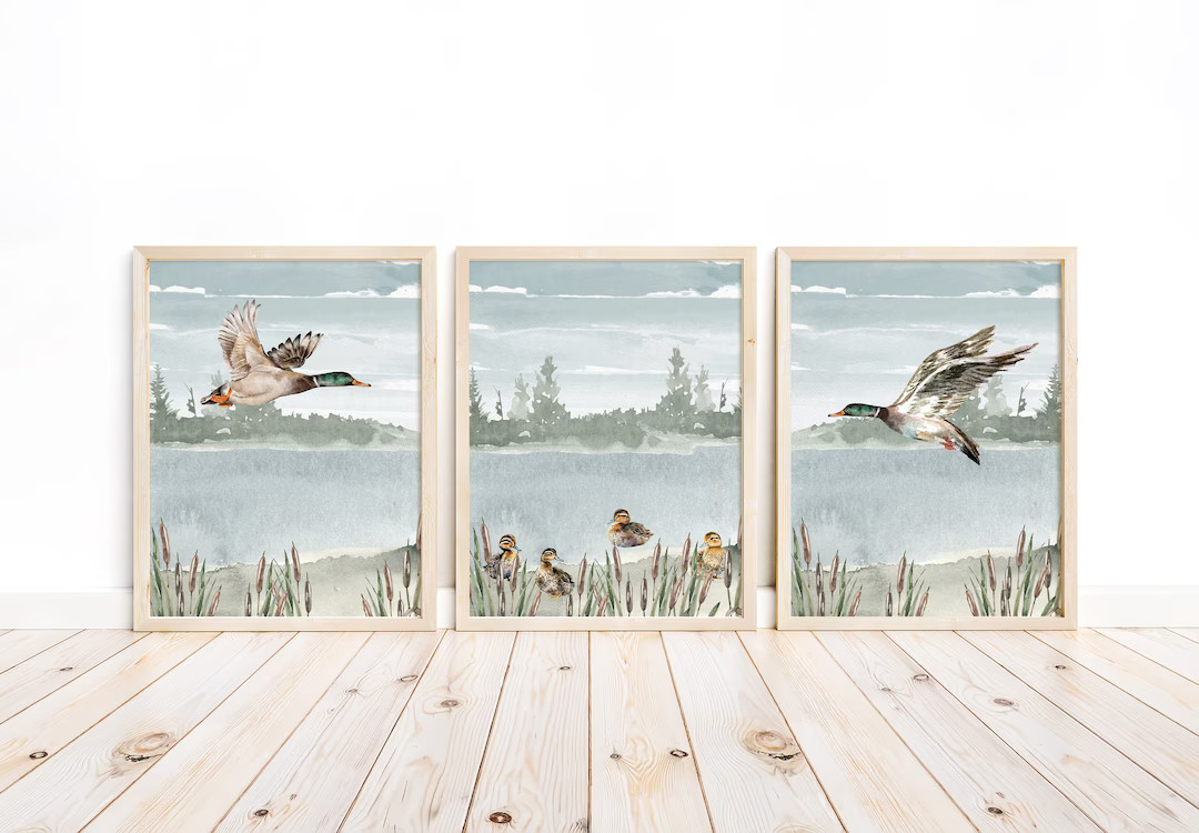 Watercolor Duck Hunting Nursery Mallard Duck Little Boys Room - Etsy | Etsy (US)