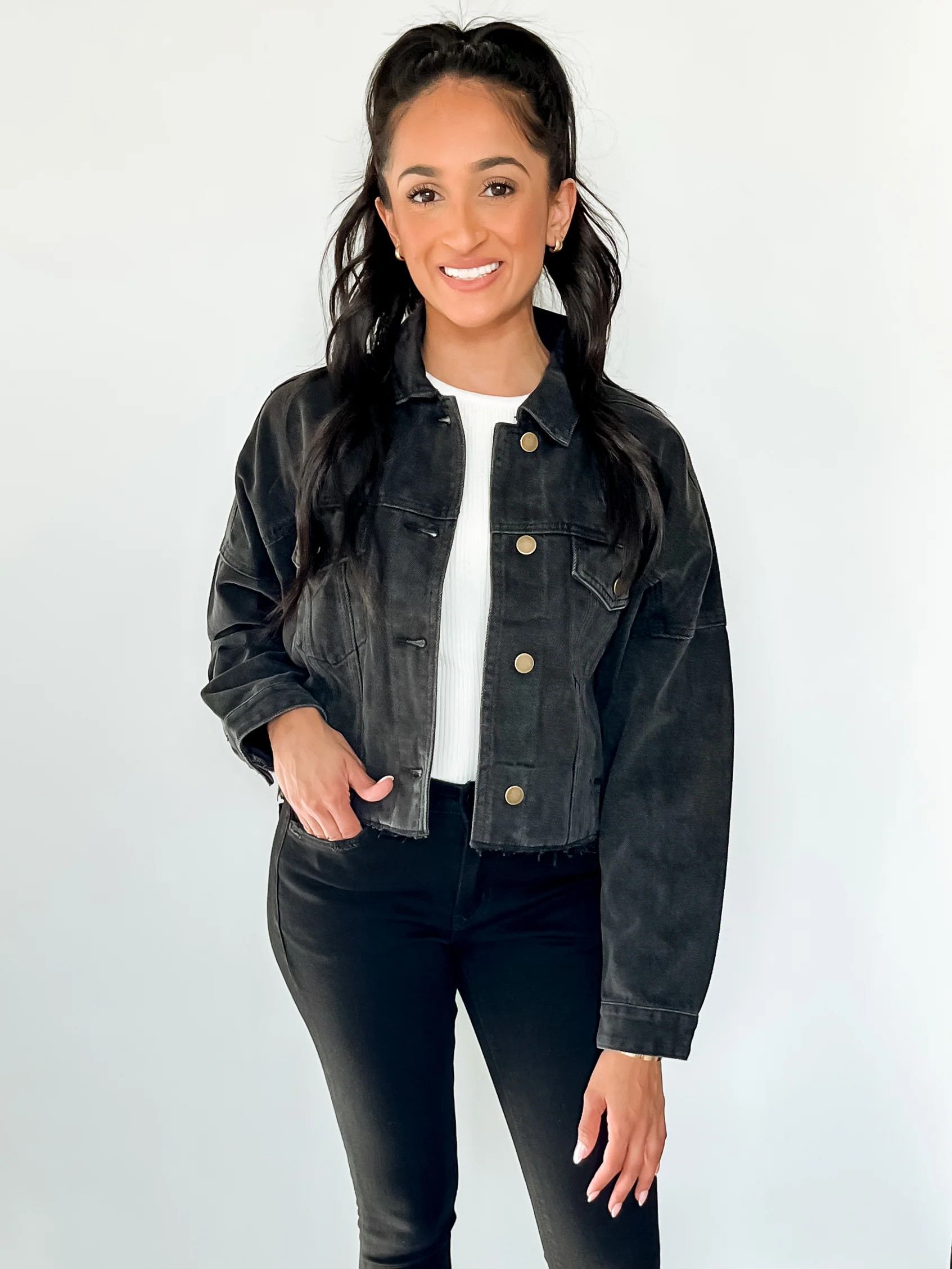 CHARCOAL DENIM JACKET | Harper's Den