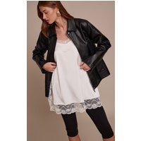 Black Faux Leather Oversized Jacket | PrettyLittleThing US