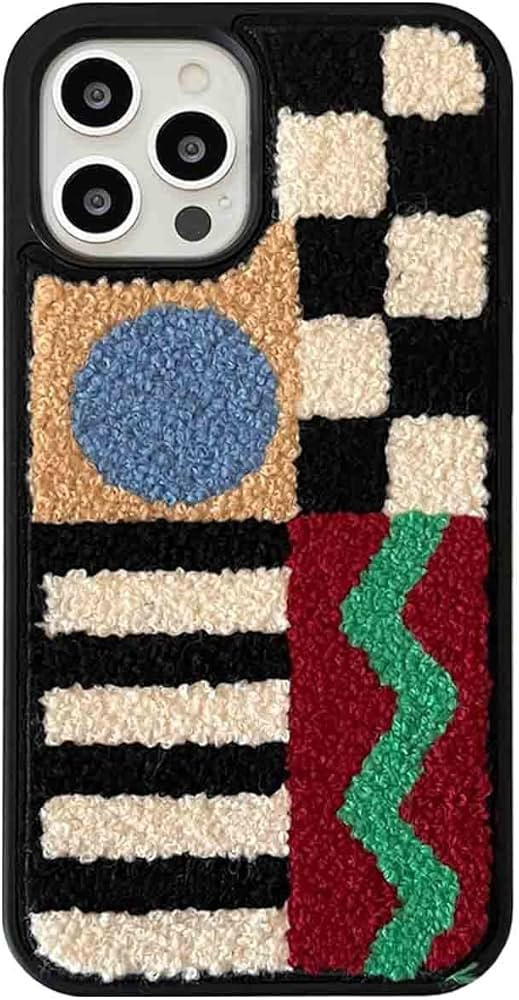 Tewwsdi Retro Embroidery Checkered Phone Case Compatible for iPhone 12 Pro Max 6.7inch Tufting To... | Amazon (US)