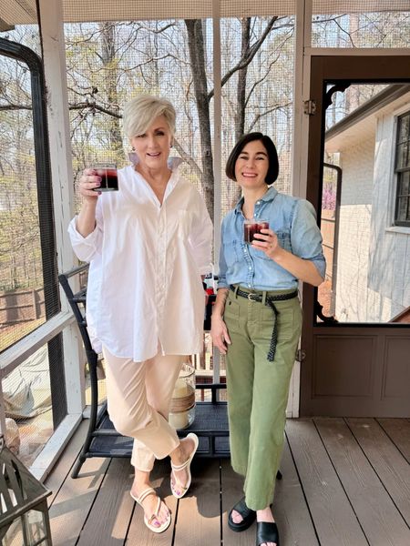 Oversized White Blouse from Frank & Eileen and Green Chino Pants from J.Crew make for the perfect Friday Fit ✨

#LTKstyletip #LTKover40 #LTKSeasonal