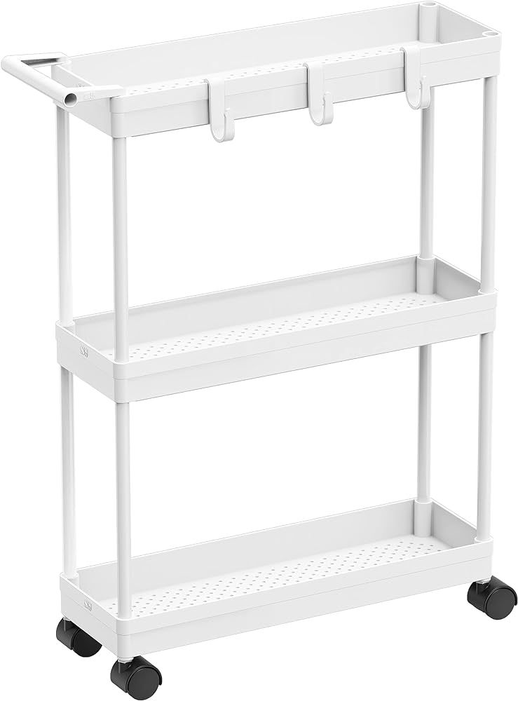 Simple Houseware Kitchen Cart Storage 3-Tier Slim/Super Narrow Shelves with Handle, 26.5'' Height... | Amazon (US)