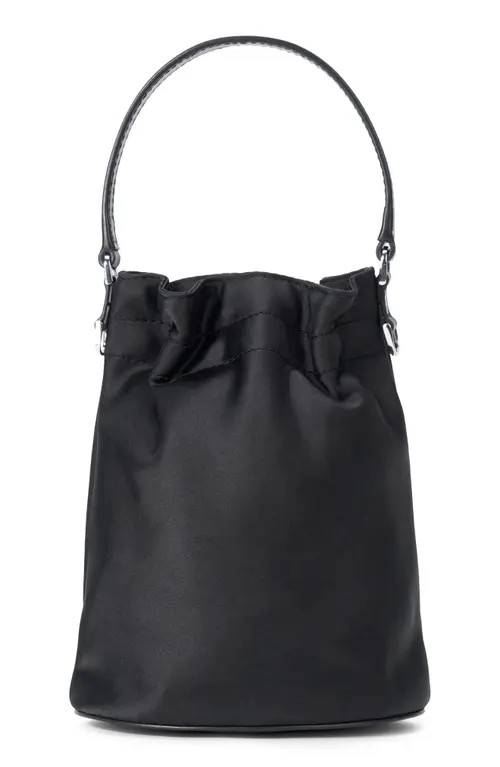 STAUD Lila Satin Mini Bucket Bag in Black at Nordstrom | Nordstrom