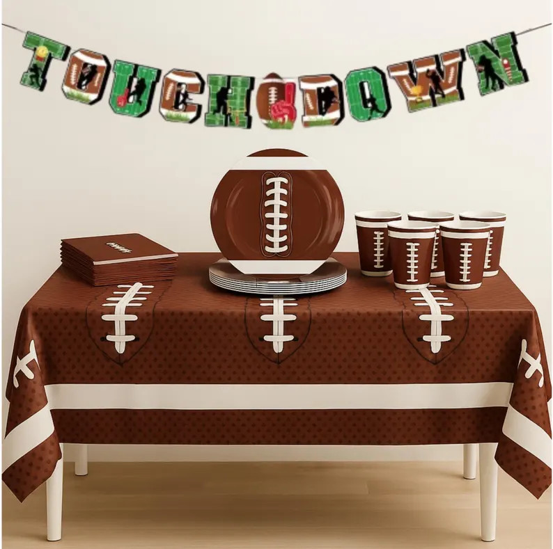 Football Birthday Party Kit: Game Day Decorations - Plates, Cups, Napkins | Etsy (Global)