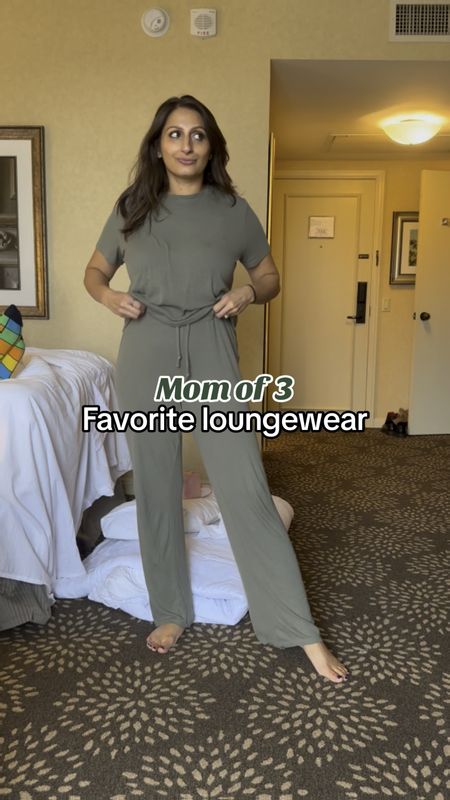 The most comfortable and cute loungewear. You can wear them to chill in or sleep in. Lol I do both. Perfect for running errands or just a comfy outfit to mom in. I have both the ribbed and non-ribbed versions and love them both equally. I am 5’3” 142 pounds and wearing a size medium.

#LTKstyletip #LTKVideo #LTKsalealert