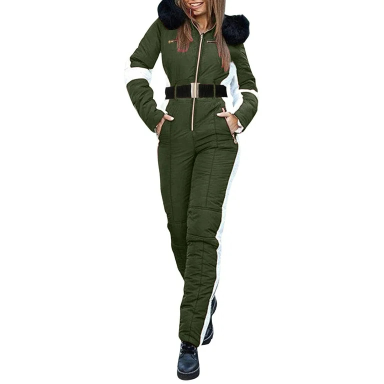 Women's Winter Outdoor Sports Jumpsuit ' With Removable Collar Outdoor Sports Zipper Ski Suit - W... | Walmart (US)
