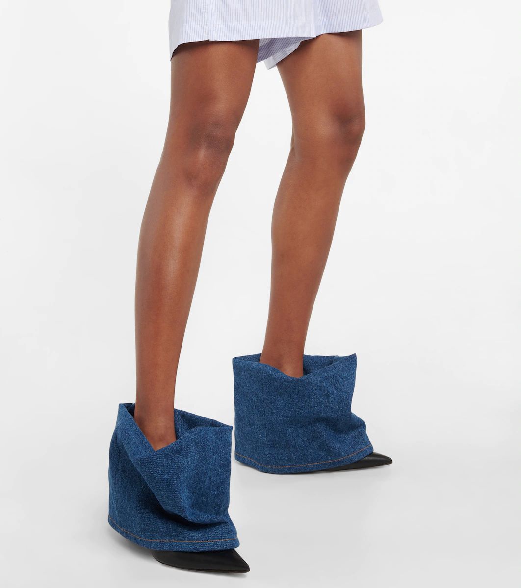 Denim and leather ankle boots | Mytheresa (US/CA)