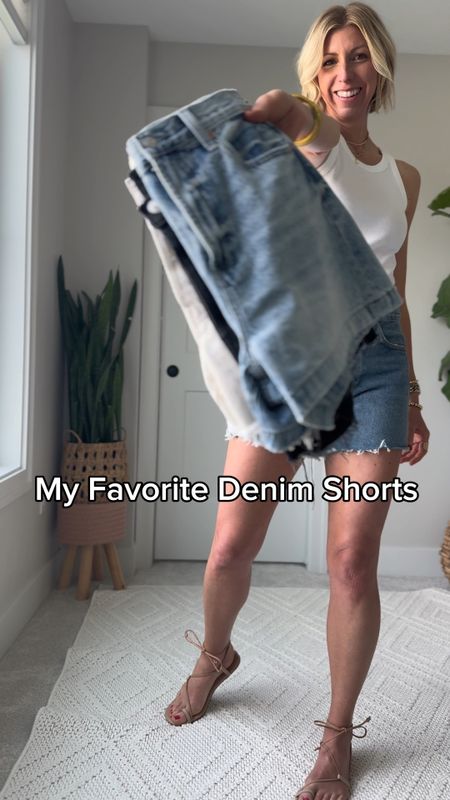 My favorite denim shorts I reach for most in the summer!! I love the fit of these so much - the high rise, longer length + effortless style, I have them in several washes 👏🏻

Wearing my tts 27 in the Parker Long RUIN blue denim shorts, 
& sizes up to a 28 in the other 3 pairs
these are all 100% cotton, no stretch. I prefer how these drape & wear 

#LTKOver40 #LTKStyleTip #LTKVideo