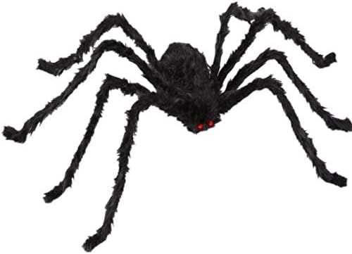 Halloween Giant Spider 4.9 Ft Black Soft Hairy Scary Spider for Halloween Outdoor Yard & Indoor D... | Amazon (US)