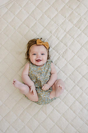 Golden Meadow Bubble Romper | Mebie Baby