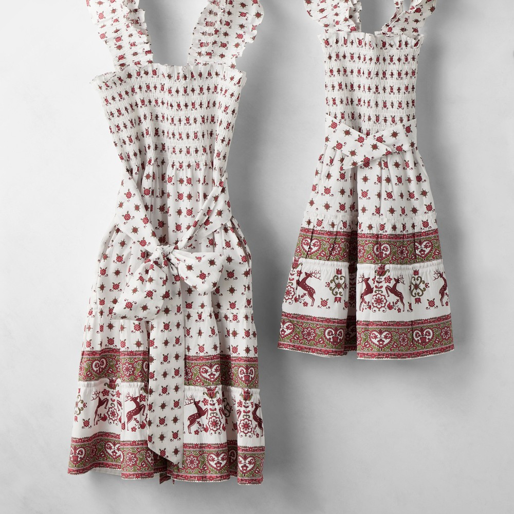 Hill House x Williams Sonoma Kids' Apron, Reindeer Red | Williams-Sonoma