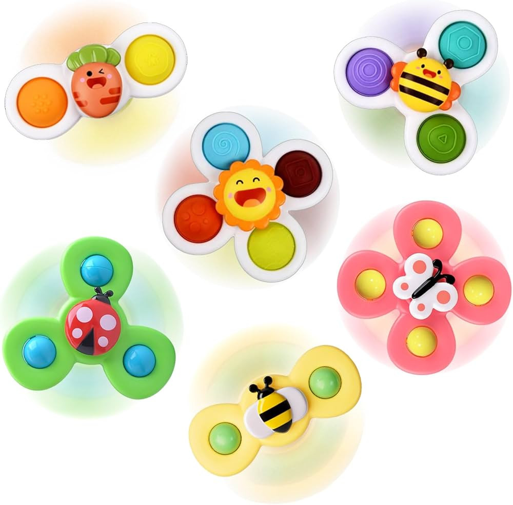 Suction Cup Spinner Toy for Baby - Suction Cup Fidget Spinner Toys Bath Toys Window Spinning Top ... | Amazon (US)