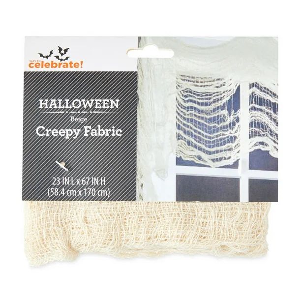 Way To Celebrate Halloween Freaky Fabric Decor - Beige - 23 inch x 67 inch - Walmart.com | Walmart (US)