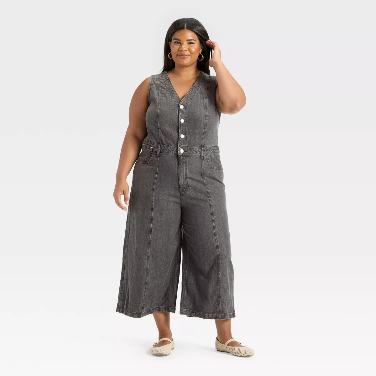 Women's Cropped Sleeveless Denim Jumpsuit - Universal Thread™ | Target