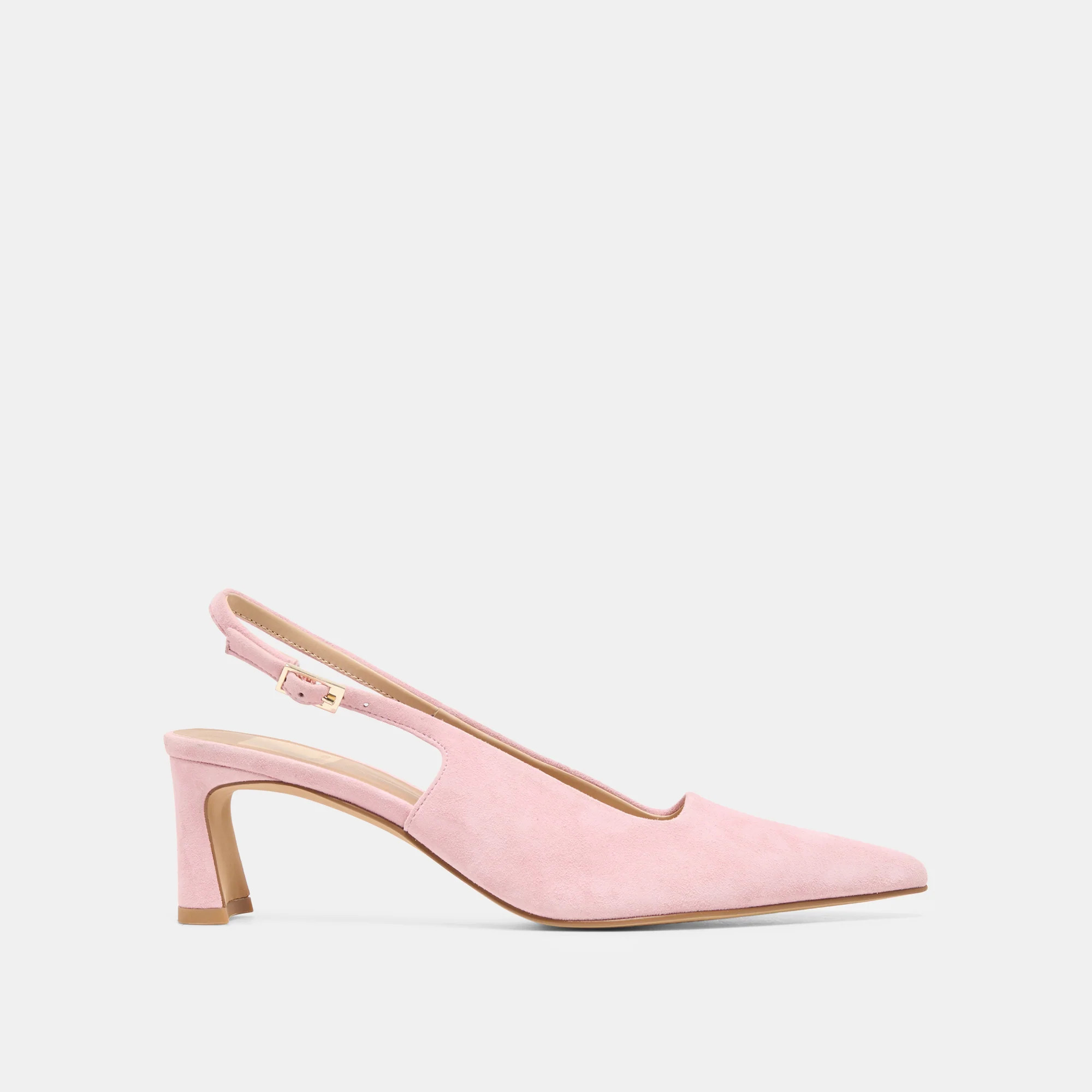 KOKO Pink Suede Slingback Closed-Toe Mid Heels | Dolce Vita | DolceVita.com