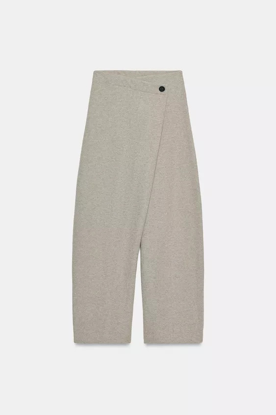 WRAP FRONT BUTTON PANTS | Zara US