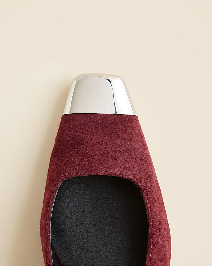 Cap toe slingback pumps in suede | J. Crew US